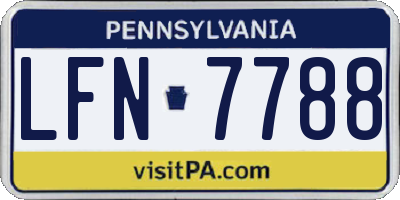 PA license plate LFN7788