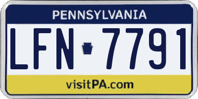PA license plate LFN7791