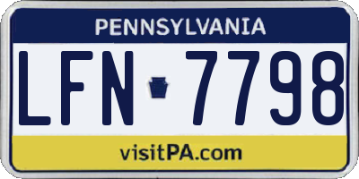 PA license plate LFN7798