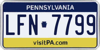 PA license plate LFN7799