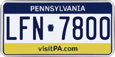 PA license plate LFN7800