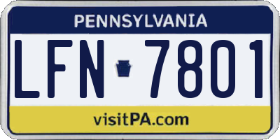 PA license plate LFN7801