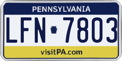 PA license plate LFN7803