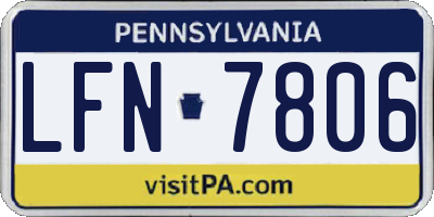 PA license plate LFN7806