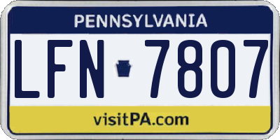 PA license plate LFN7807