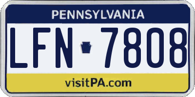 PA license plate LFN7808