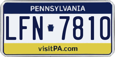 PA license plate LFN7810