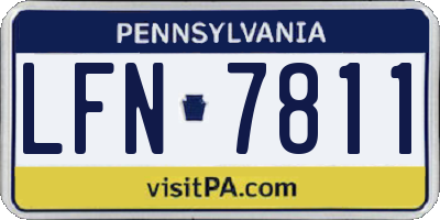 PA license plate LFN7811
