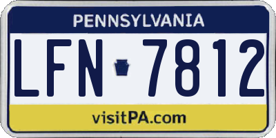 PA license plate LFN7812