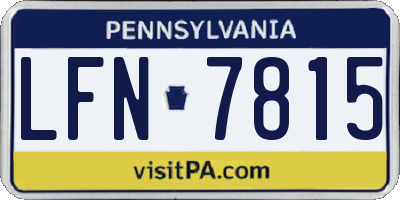 PA license plate LFN7815