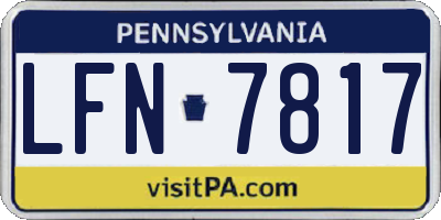 PA license plate LFN7817