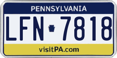 PA license plate LFN7818
