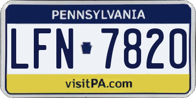 PA license plate LFN7820
