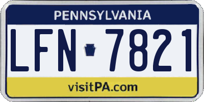 PA license plate LFN7821
