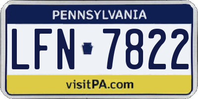 PA license plate LFN7822