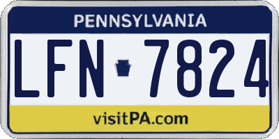 PA license plate LFN7824