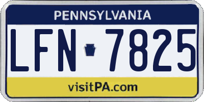 PA license plate LFN7825
