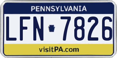 PA license plate LFN7826