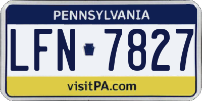 PA license plate LFN7827