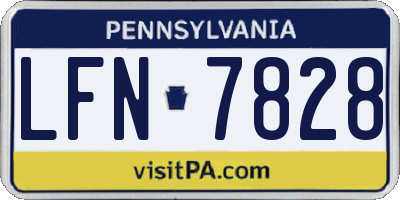 PA license plate LFN7828