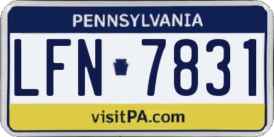 PA license plate LFN7831
