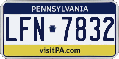 PA license plate LFN7832