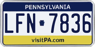 PA license plate LFN7836