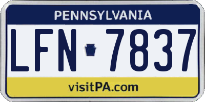 PA license plate LFN7837