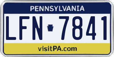 PA license plate LFN7841