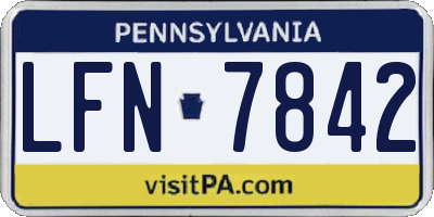 PA license plate LFN7842