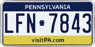 PA license plate LFN7843