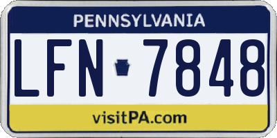 PA license plate LFN7848