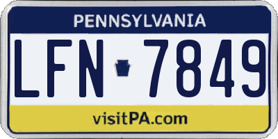 PA license plate LFN7849