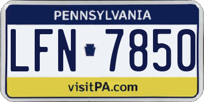 PA license plate LFN7850