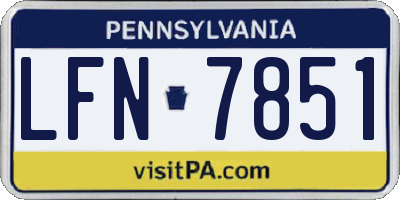 PA license plate LFN7851