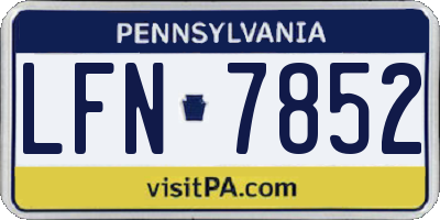 PA license plate LFN7852