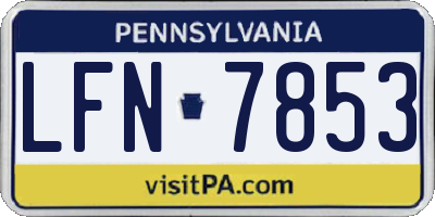 PA license plate LFN7853