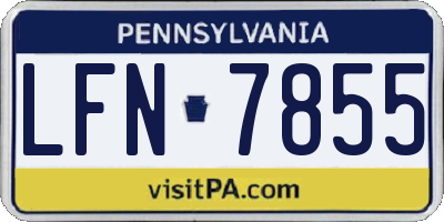 PA license plate LFN7855