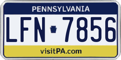 PA license plate LFN7856