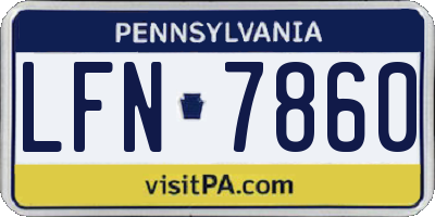 PA license plate LFN7860