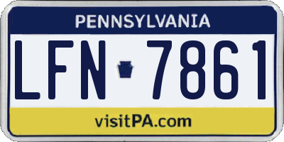 PA license plate LFN7861