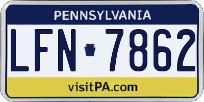 PA license plate LFN7862