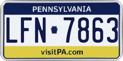 PA license plate LFN7863