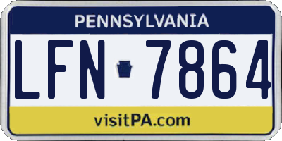 PA license plate LFN7864