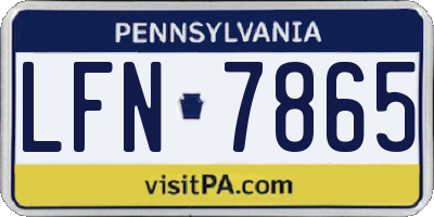 PA license plate LFN7865