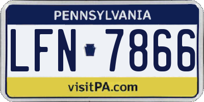 PA license plate LFN7866