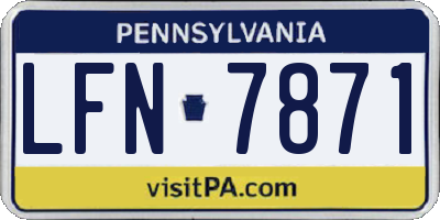 PA license plate LFN7871