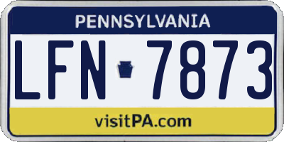 PA license plate LFN7873