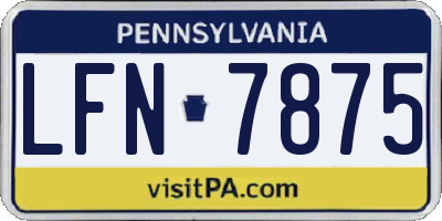 PA license plate LFN7875