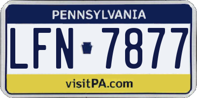 PA license plate LFN7877